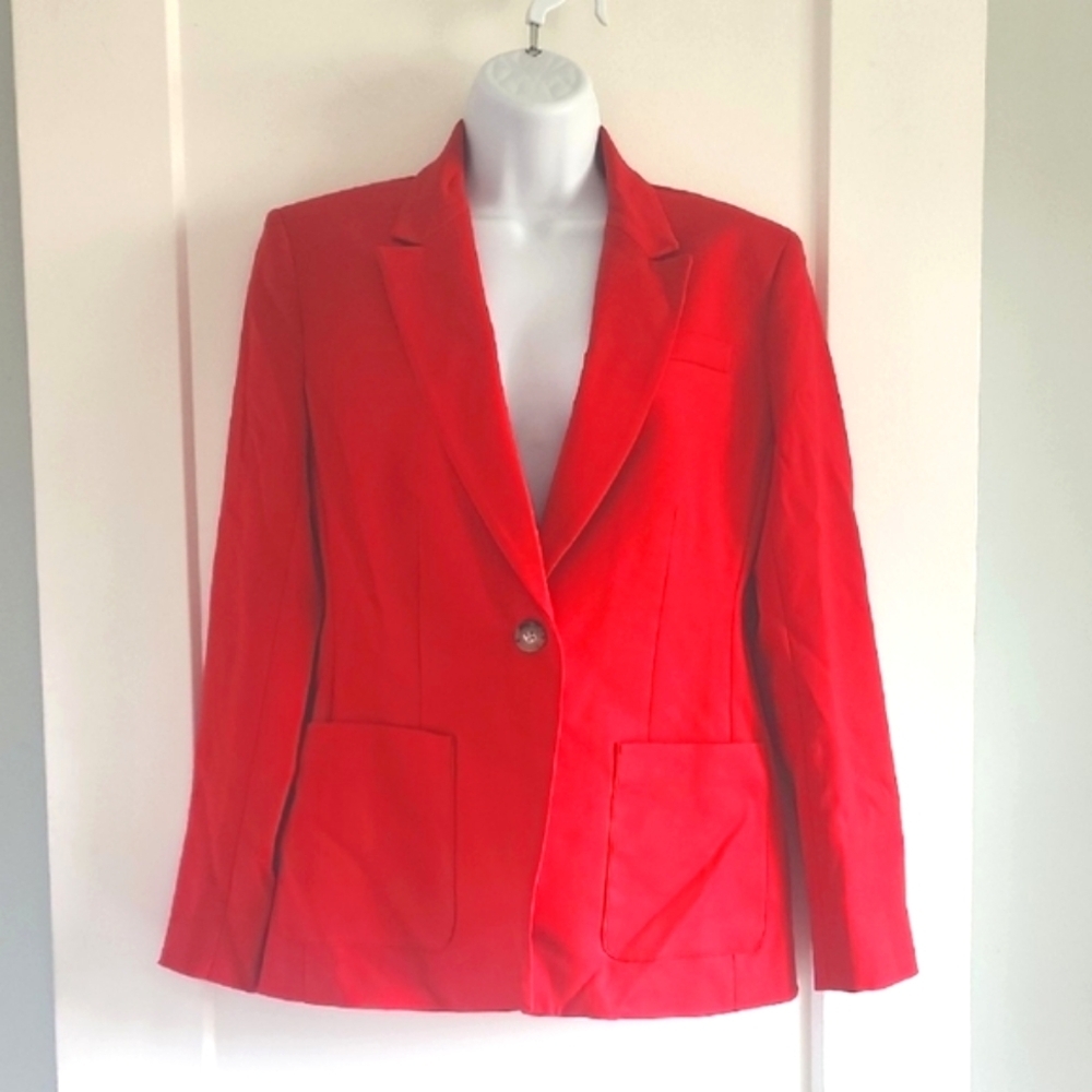 NWT J. Crew Helena Blazer In City Twill Vintage Red Size Medium